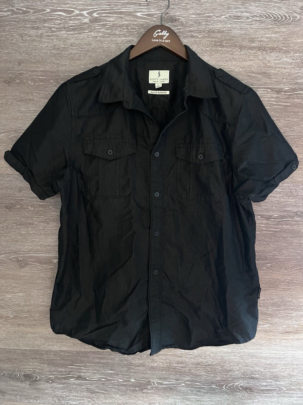 Scott James England Button Down Shirt Size Large Black